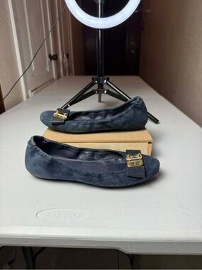 LOUIS VUITTON Moccasin  Loafers Bllerina Flat  Europe Sz 39 / US 9 Blue Suede